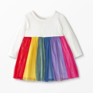 Hanna Andersson Baby Long Sleeve Rainbow Tulle Dress